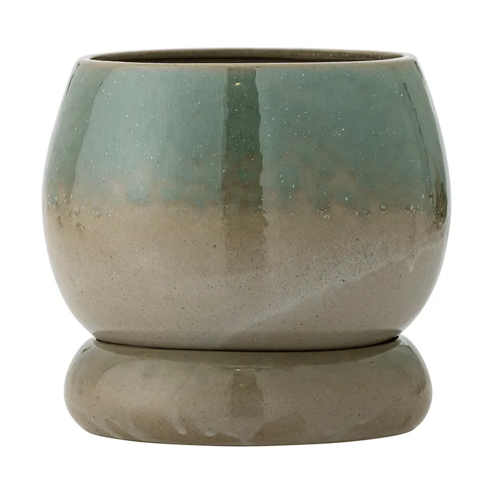 Imke kruka med fat - Green, 18,5x17,5 cm - Bloomingville