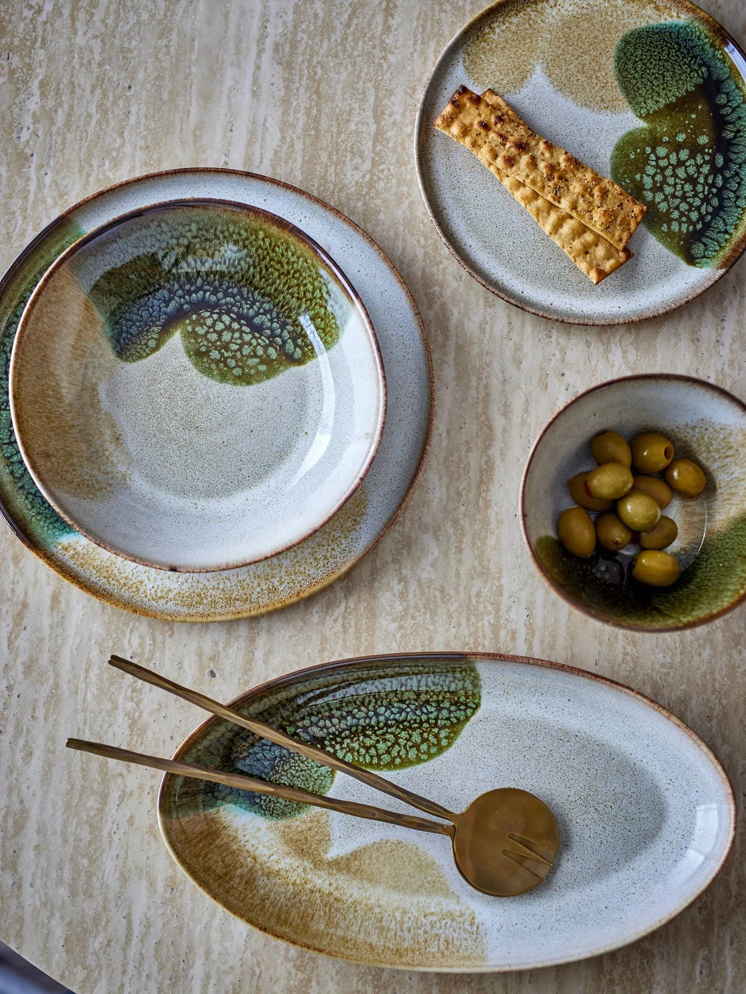 Jules serveringsfat, Green, 33,5x18,5 cm Bloomingville