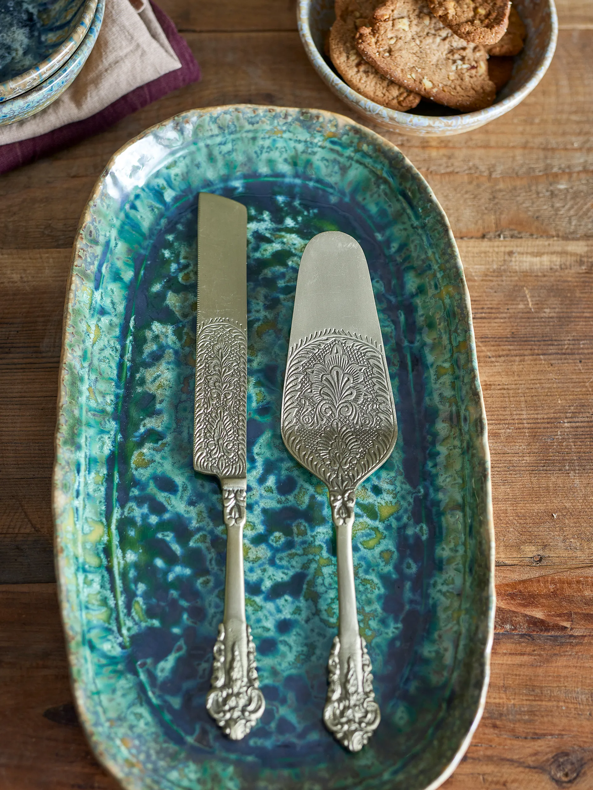 Kalima tårtbestick 2 delar, Mässing Bloomingville