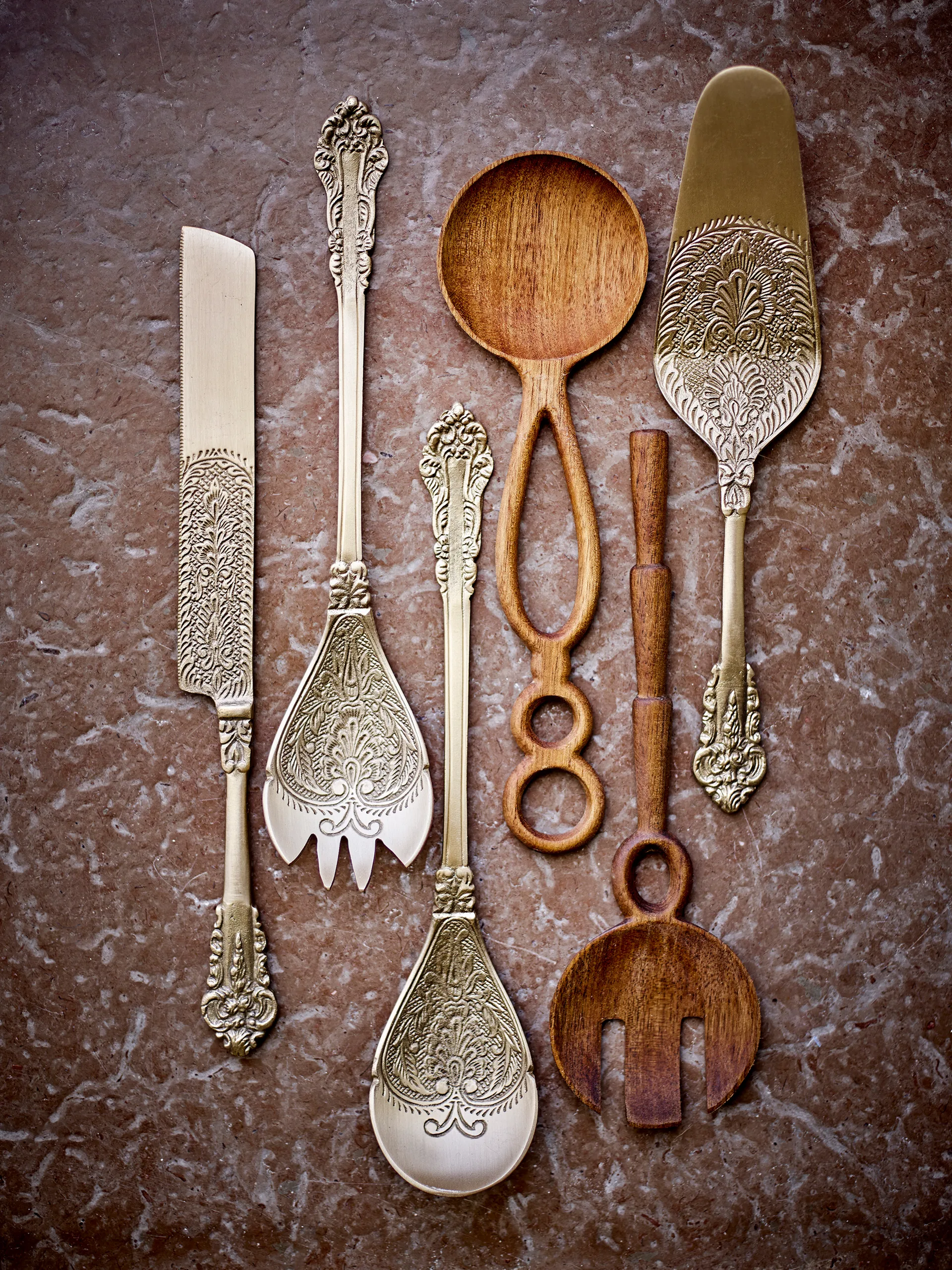 Kalima tårtbestick 2 delar, Mässing Bloomingville