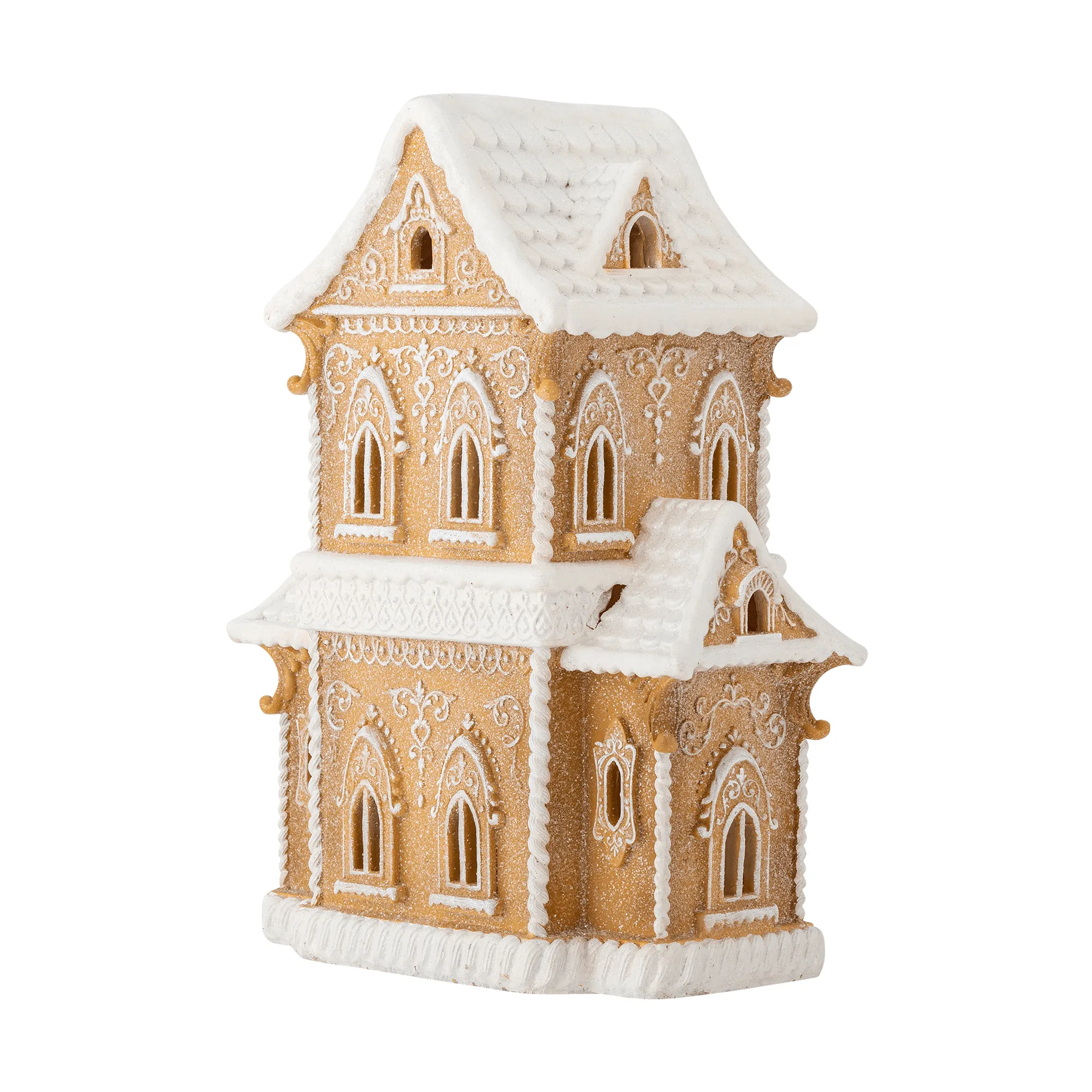 Kevin dekorationshus med ljus, Brun, 37 cm Bloomingville