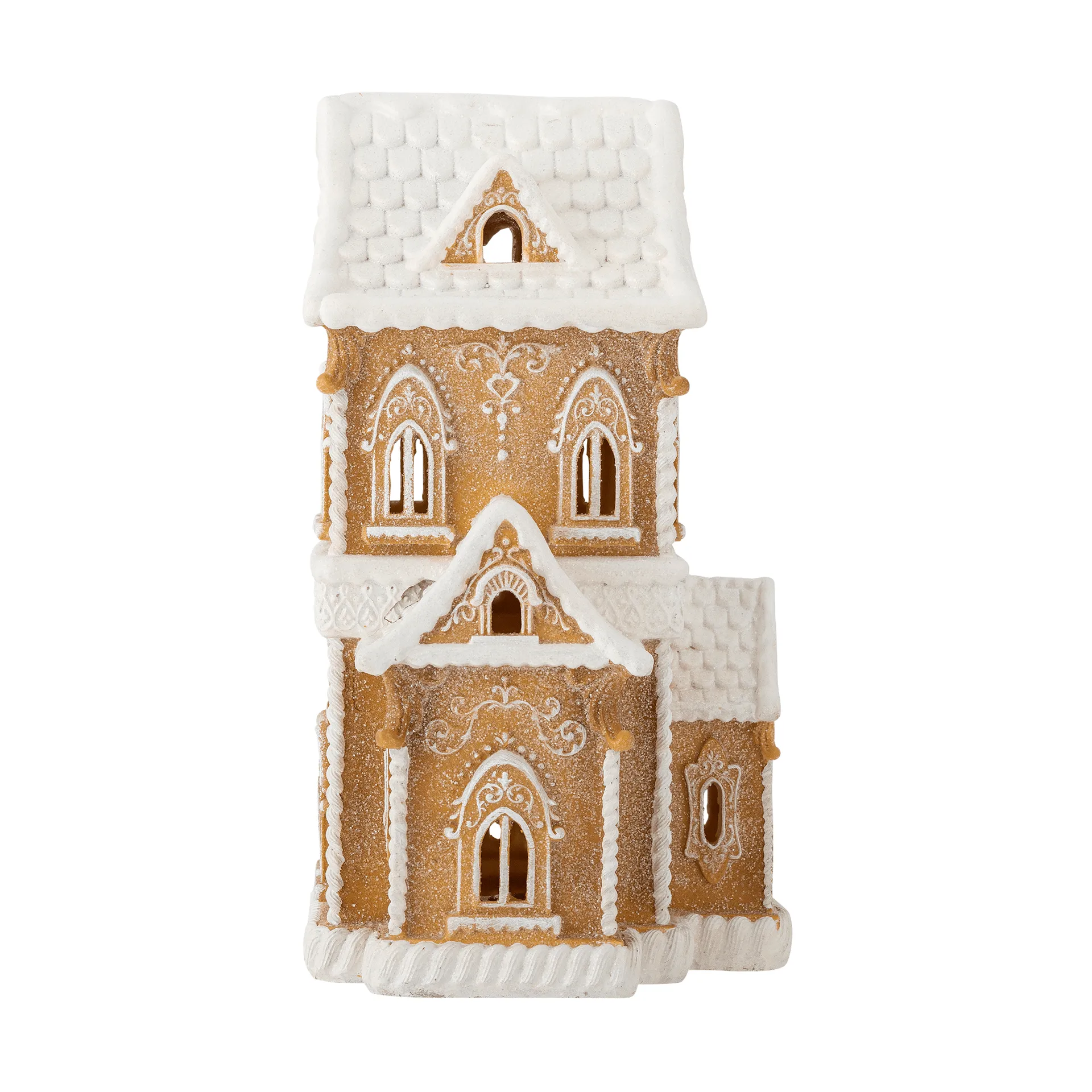 Kevin dekorationshus med ljus, Brun, 37 cm Bloomingville