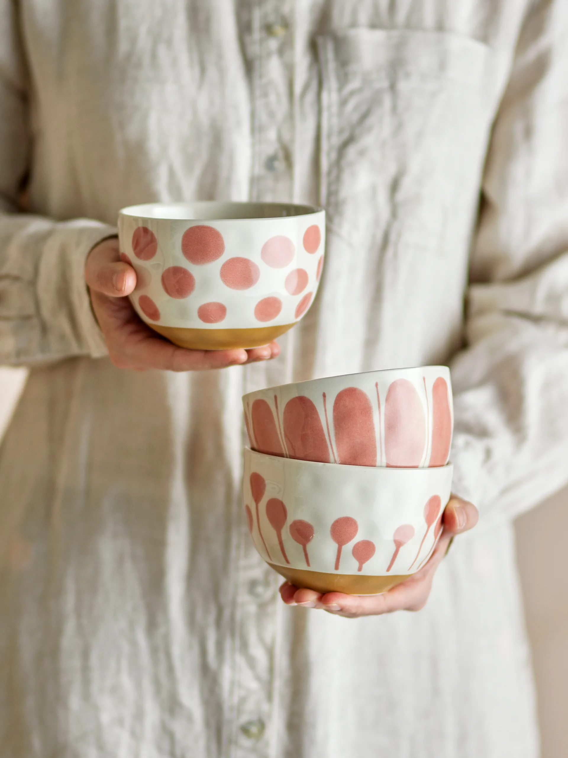 Linora skål 58 cl 3 delar, Rose Bloomingville