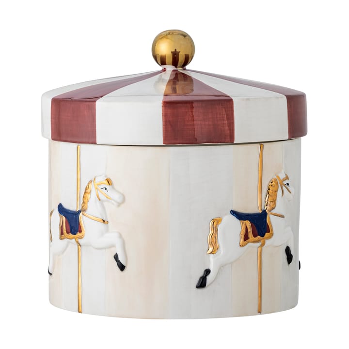 Merry-go-round burk med lock Ø19,5x20,5 cm - Röd-vit - Bloomingville