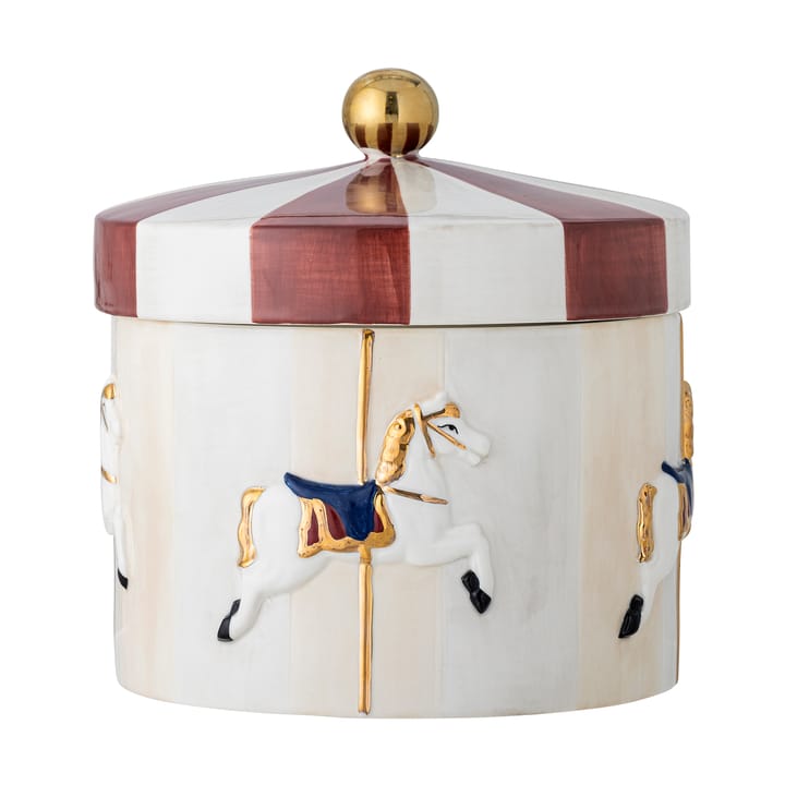Merry-go-round burk med lock Ø19,5x20,5 cm, Röd-vit Bloomingville