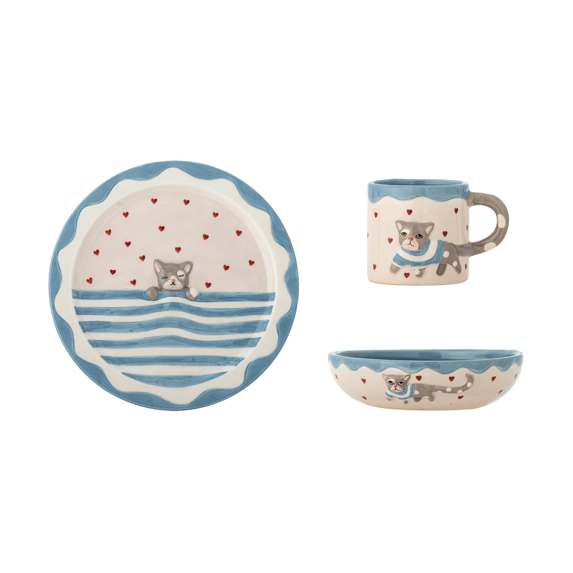 Bloomingville Mille servisset Katter, 3 delar