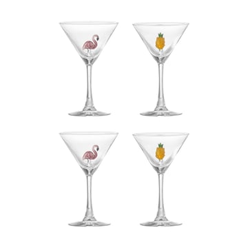Bloomingville Misa cocktailglas 17 cl 4 delar Clear-flamingo clear-pineapple