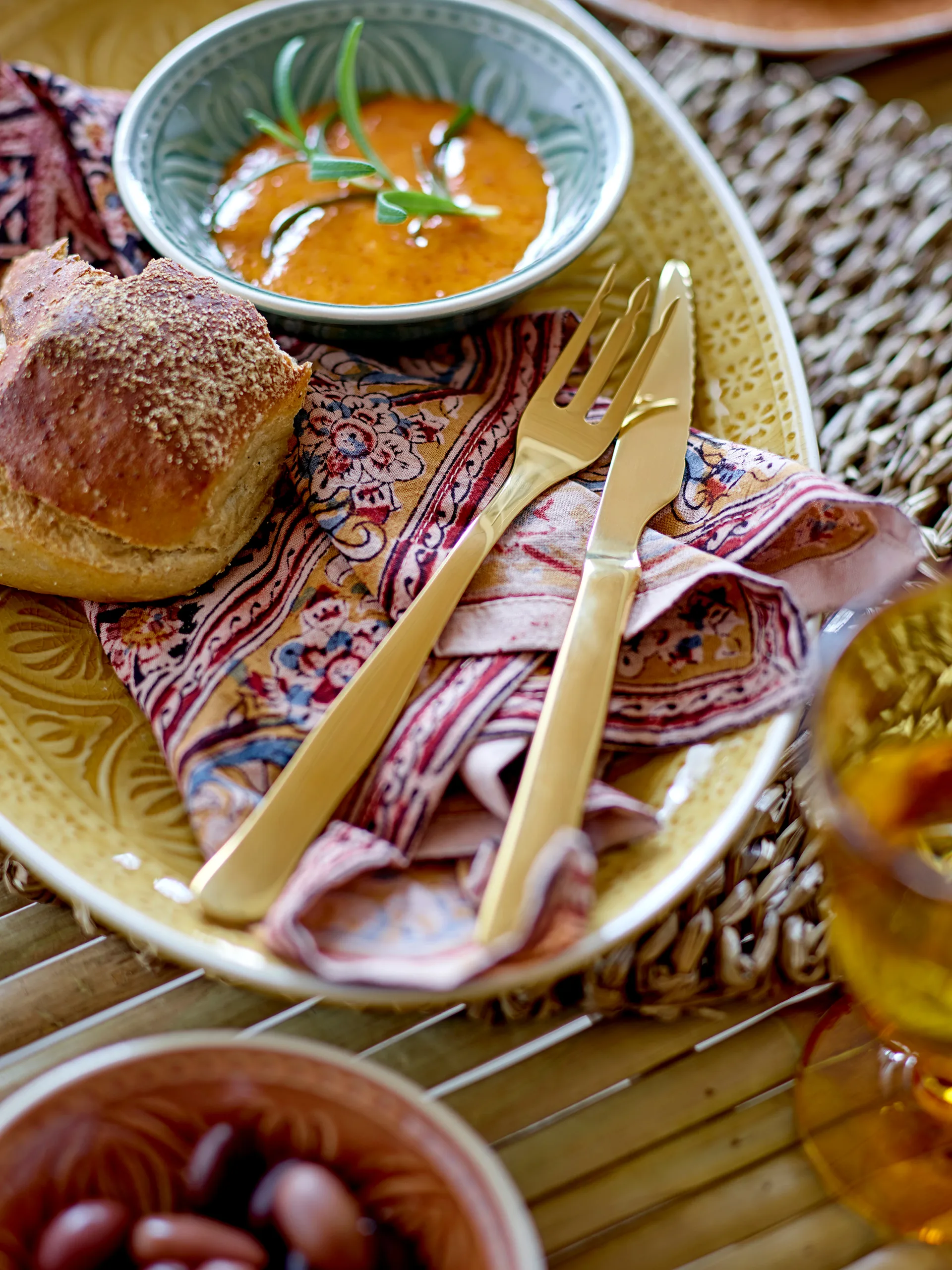 Ollin köttbestick 4 delar, Guld Bloomingville