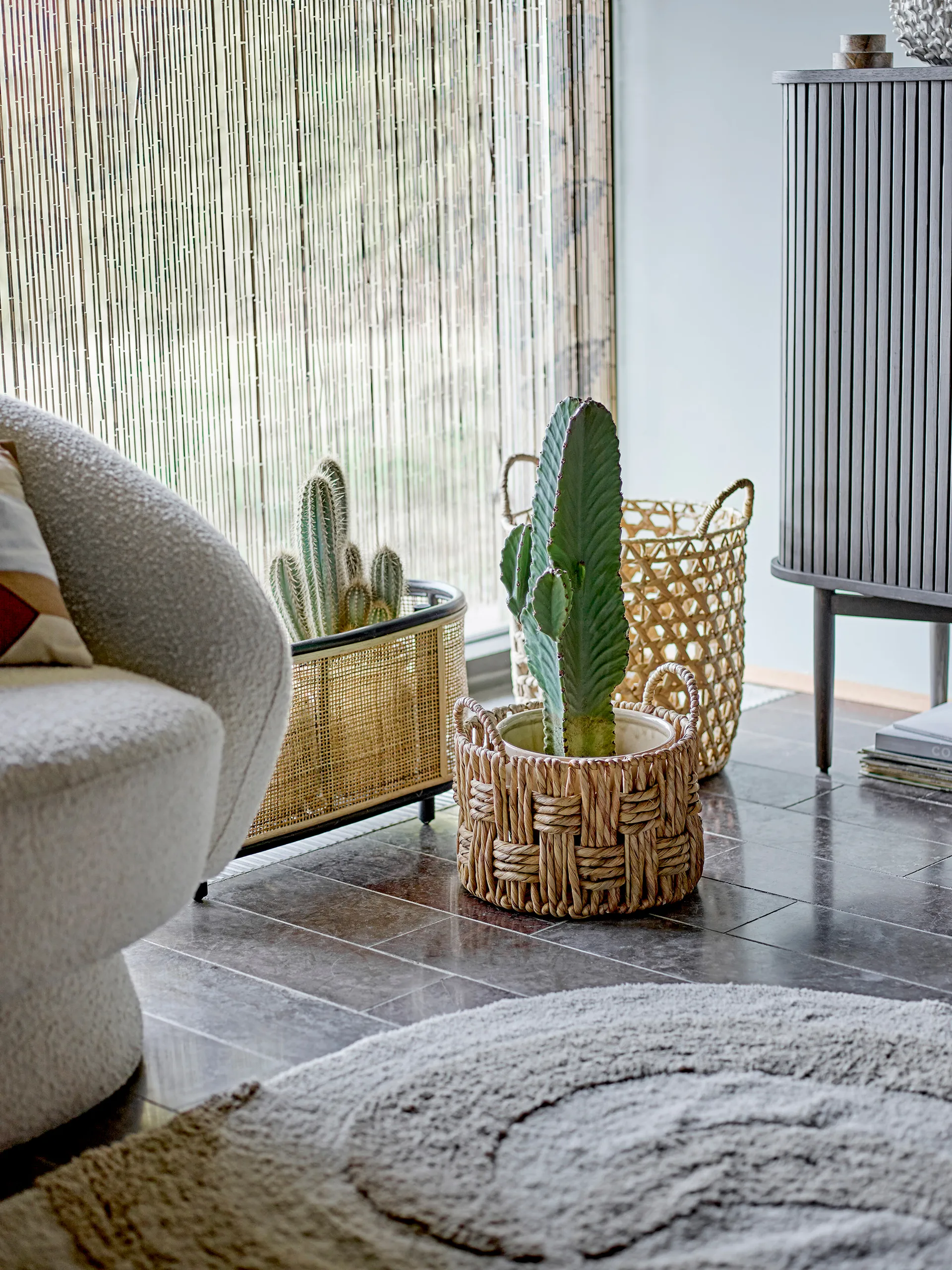 Rachel förvaringskorg med handtag 2 delar, Vattenhyacint Bloomingville