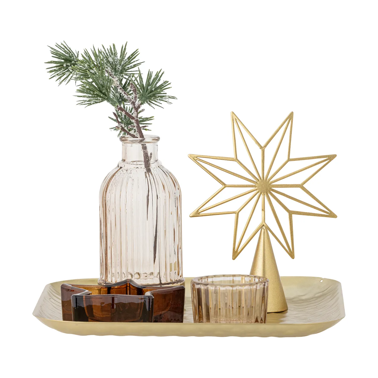 Bloomingville Sanga bricka med dekorationsobjekt 6 delar Guld