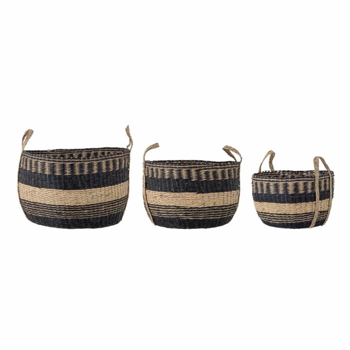 Sania korg 3-pack - Svart - Bloomingville