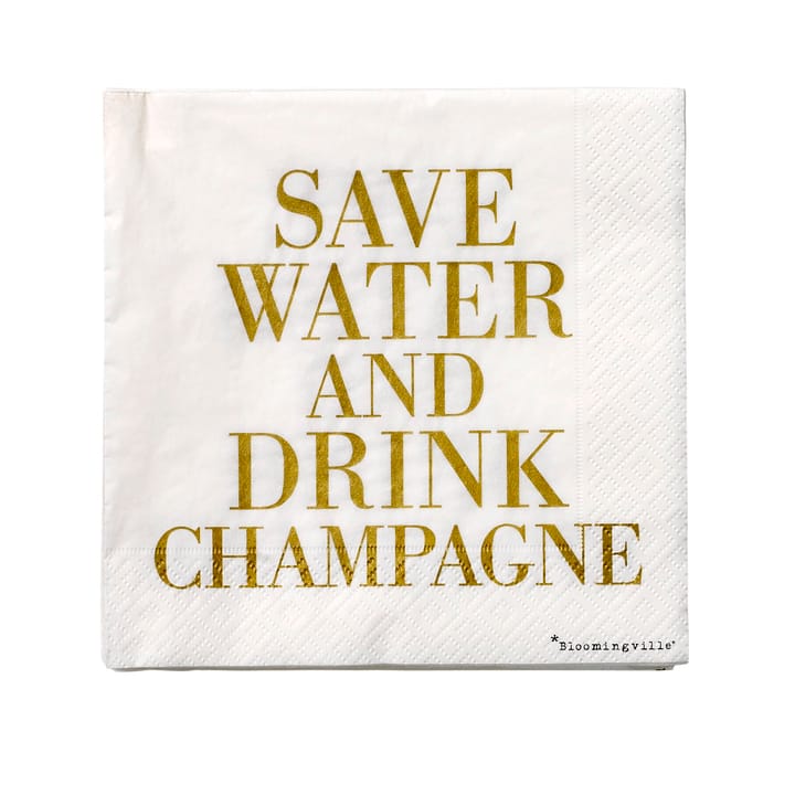 Save water servett 20-pack, 33 x 33 cm Bloomingville