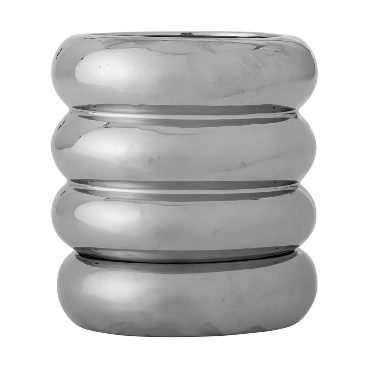 Shine kruka med fat - Silver, 16x18 cm - Bloomingville