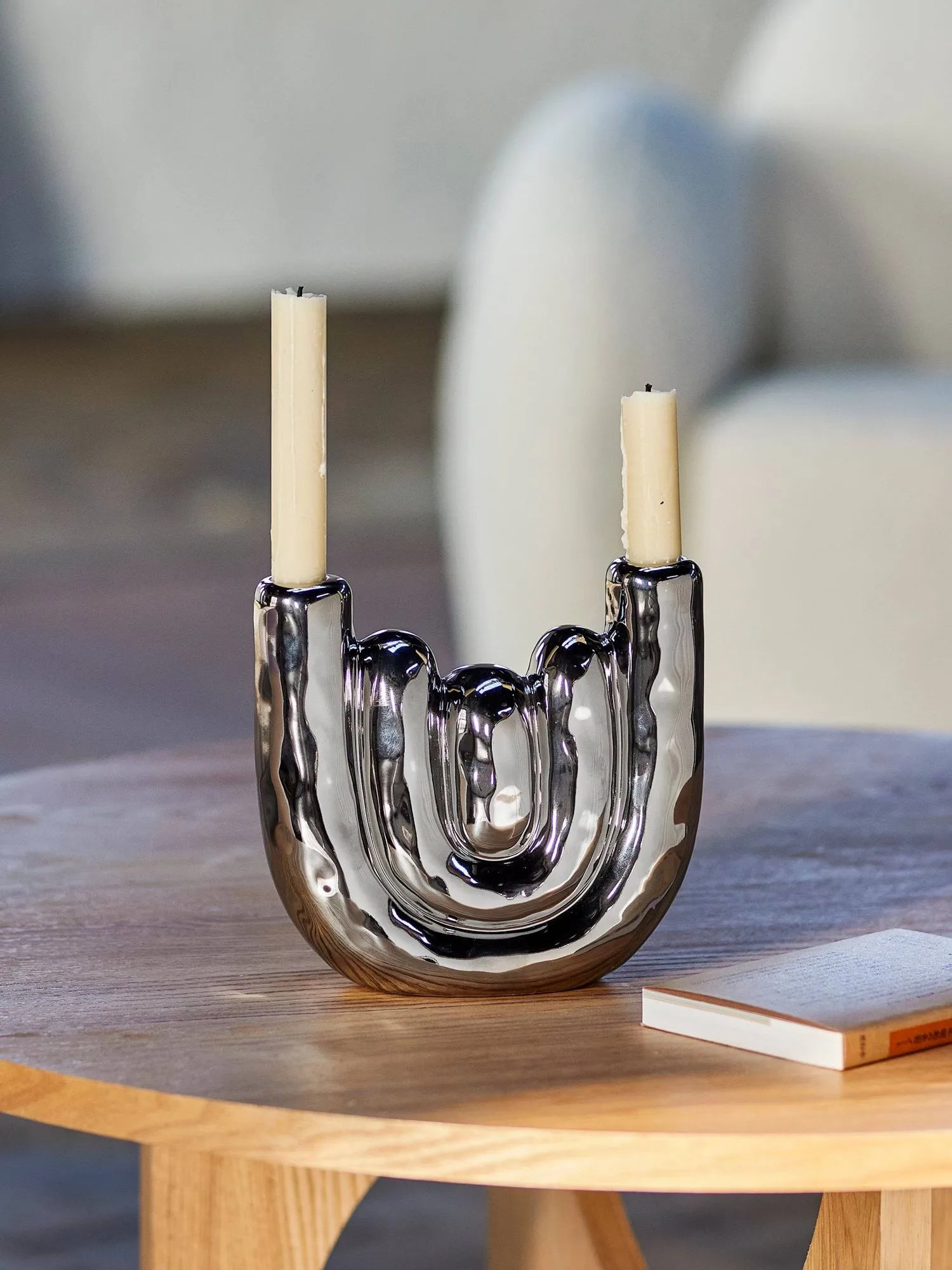 Shine ljusstake, Silver, 18,5x17,5 cm Bloomingville