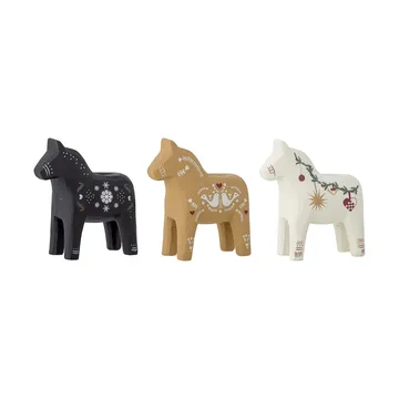 Siffer ljusstake - Svart-brun-vit, 3 delar, 10 cm - Bloomingville