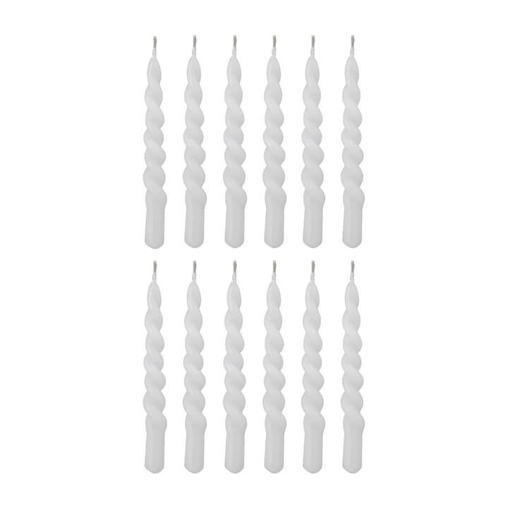 Twist ljus 12-pack, Vit Bloomingville