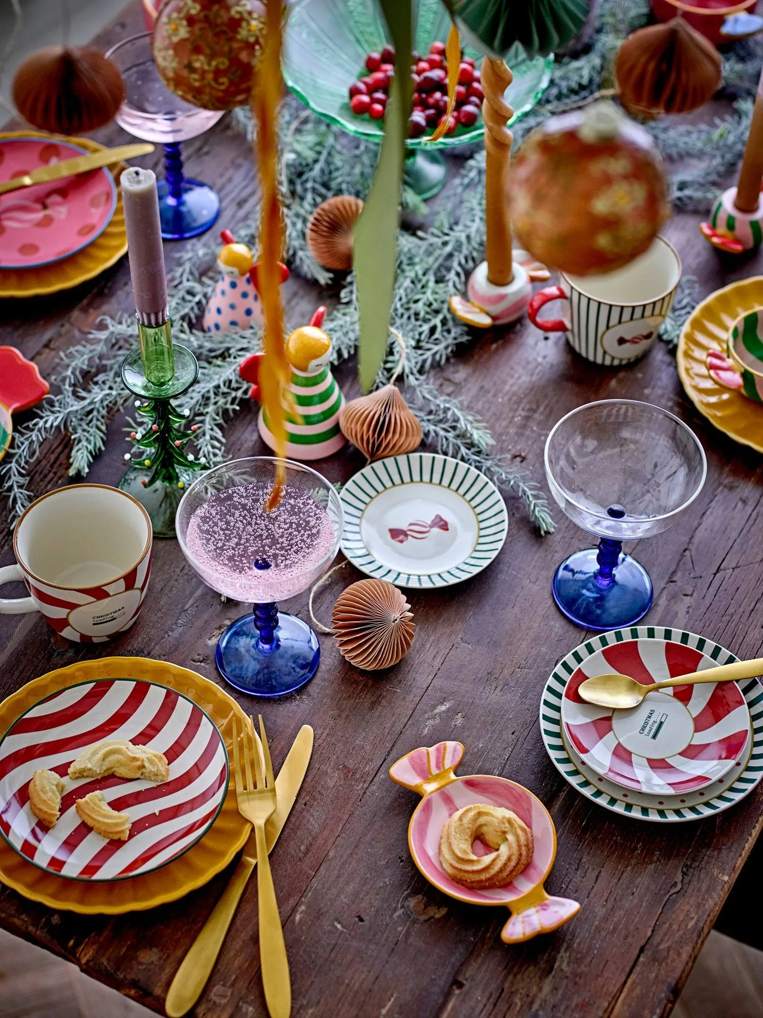Yule assiett, Röd-grön, 2 delar, Ø12,5 cm Bloomingville