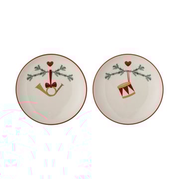 Läs mer om Bloomingville Yule tallrik Ø16 cm 2-pack Vit