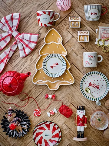 Yule tallrik Ø16 cm - Natur-röd - Bloomingville