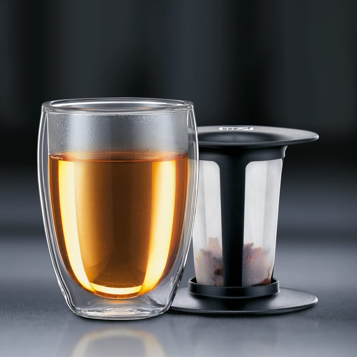 Tea For One glas med tesil, svart Bodum