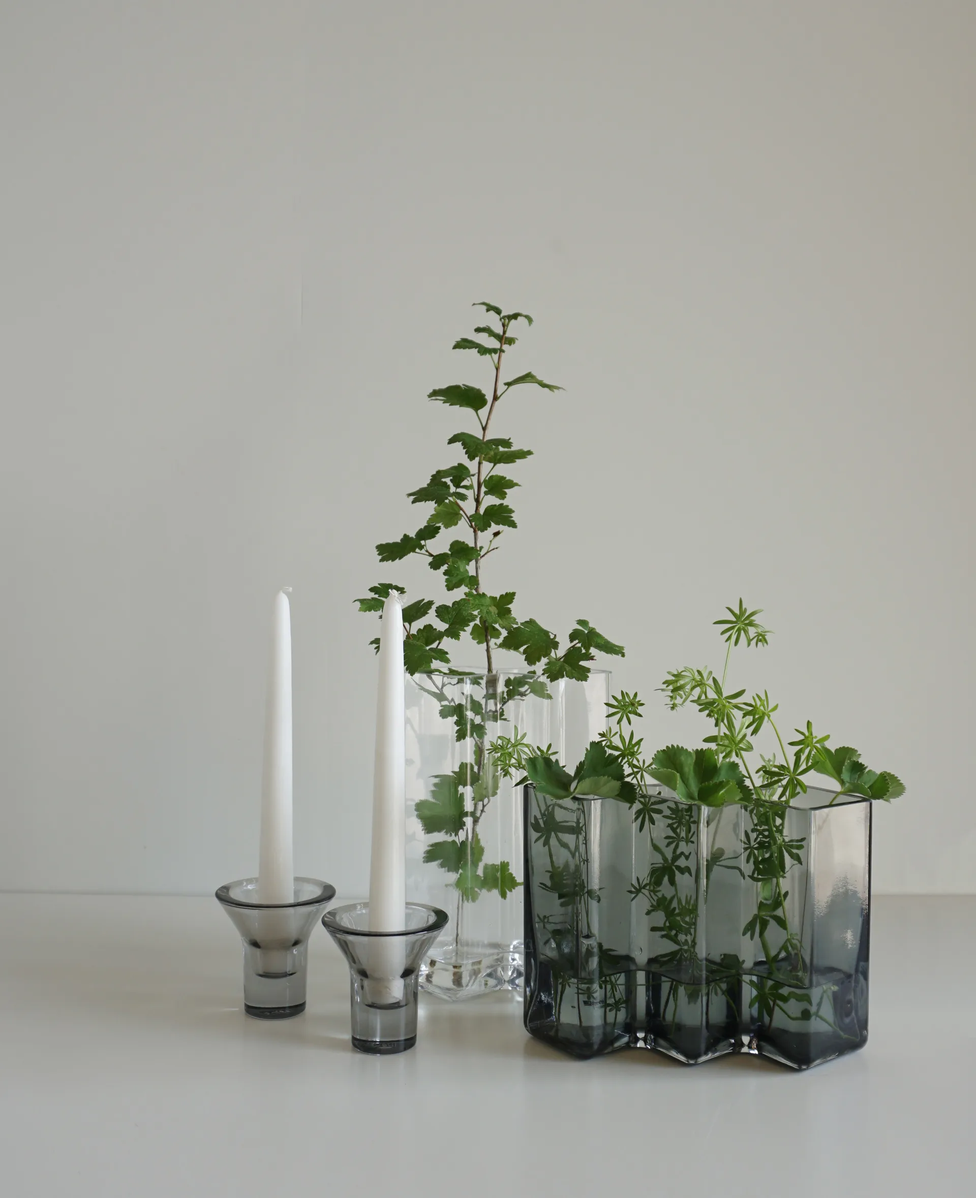 Lumi ljusstake 8 cm, Grå Born In Sweden