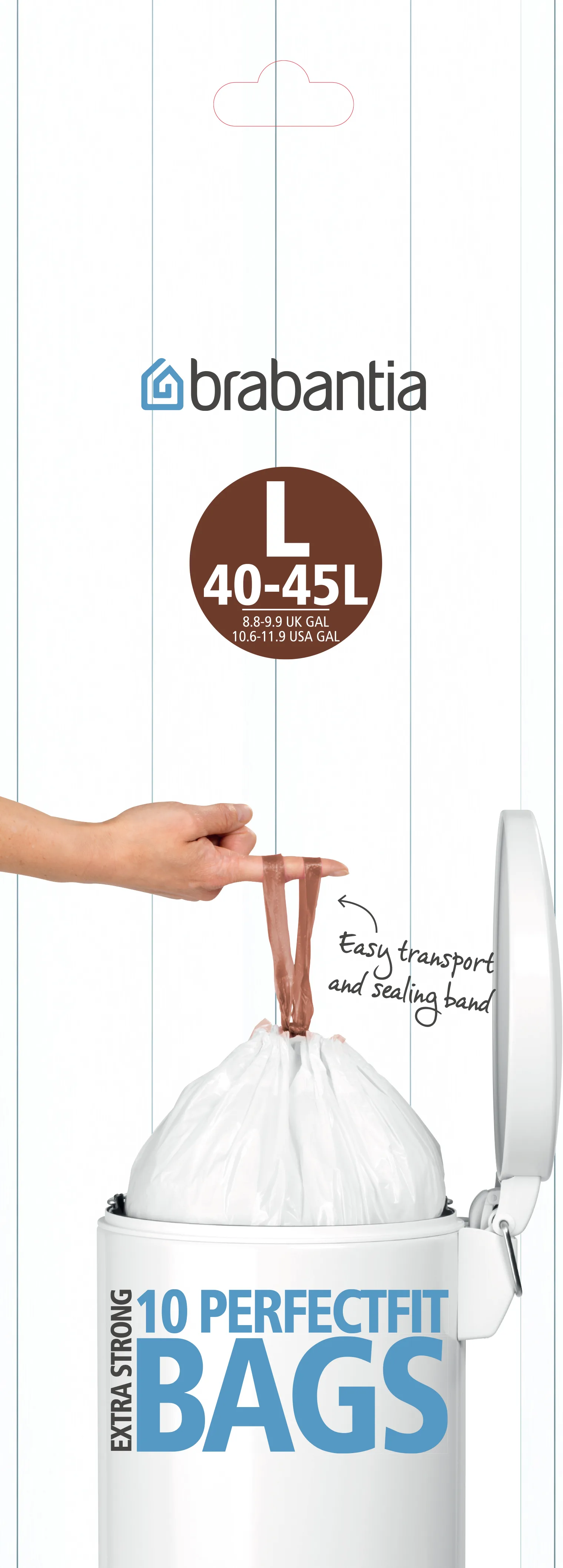 Avfallspåsar L 10 påsar/rulle, 45 l Brabantia
