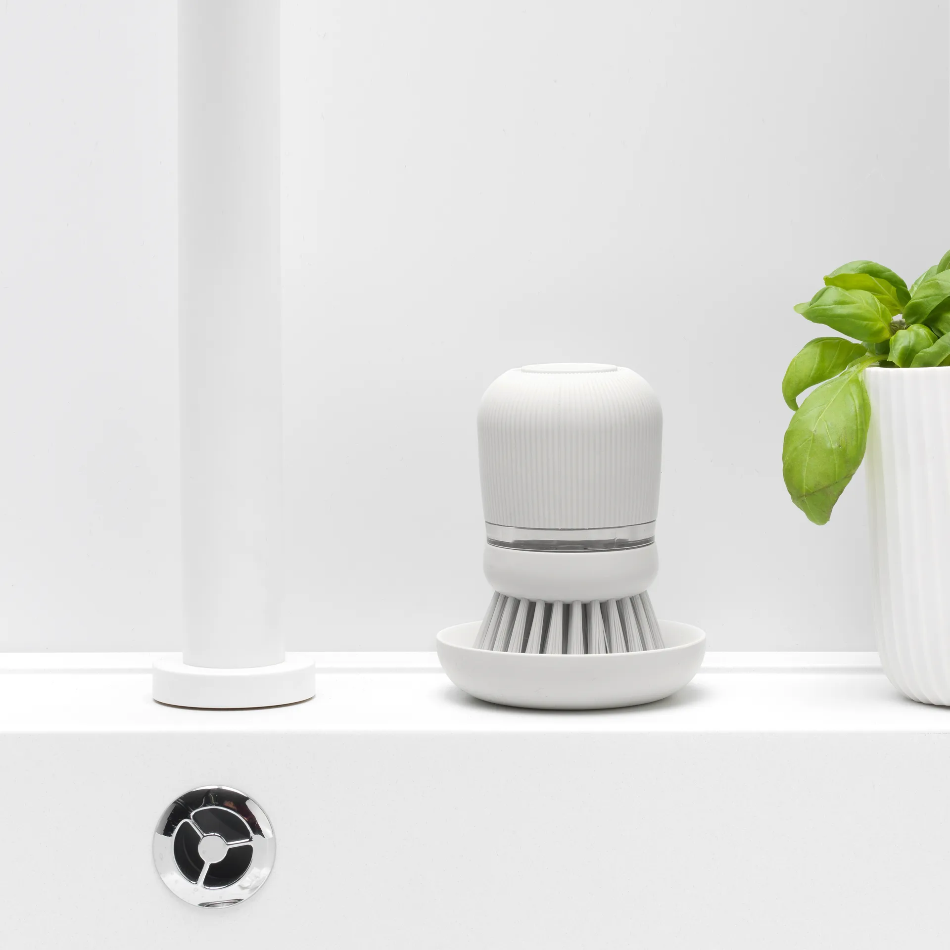 Brabantia diskmedelsbehållare med diskborste, Ljusgrå Brabantia