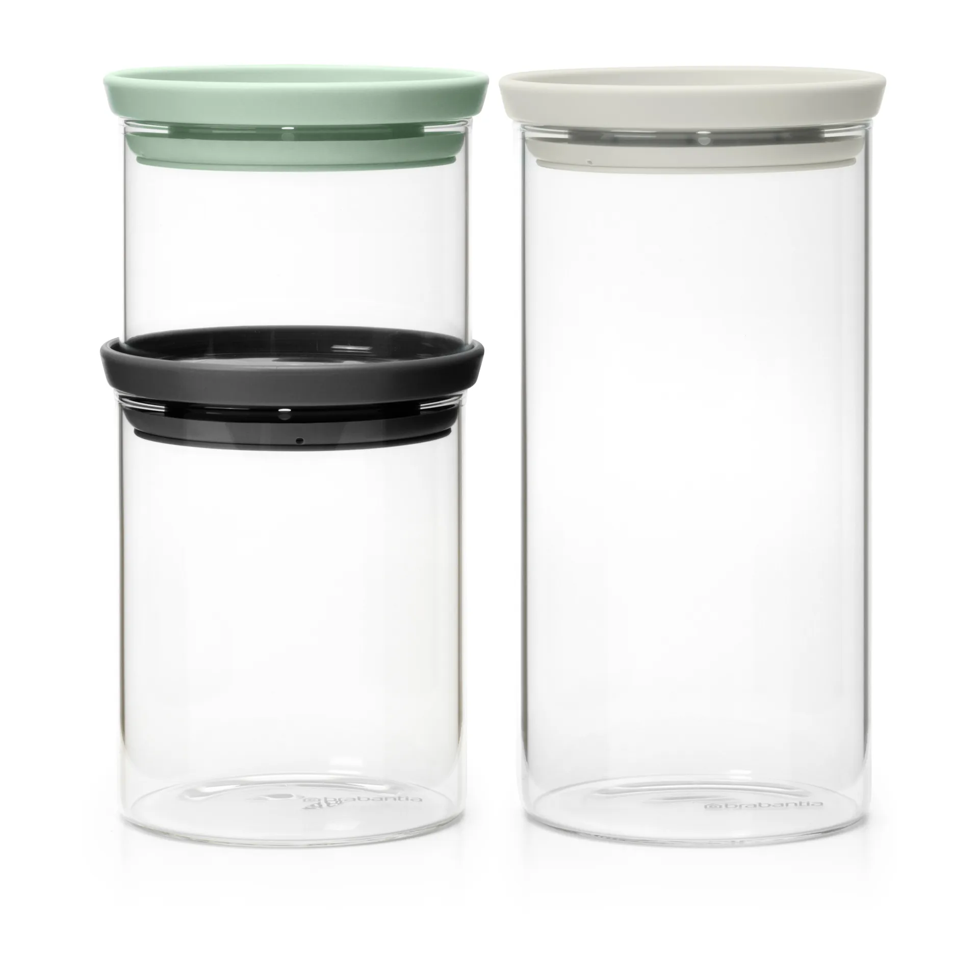 Brabantia glasburk 3-pack, Svart-grå-grön Brabantia