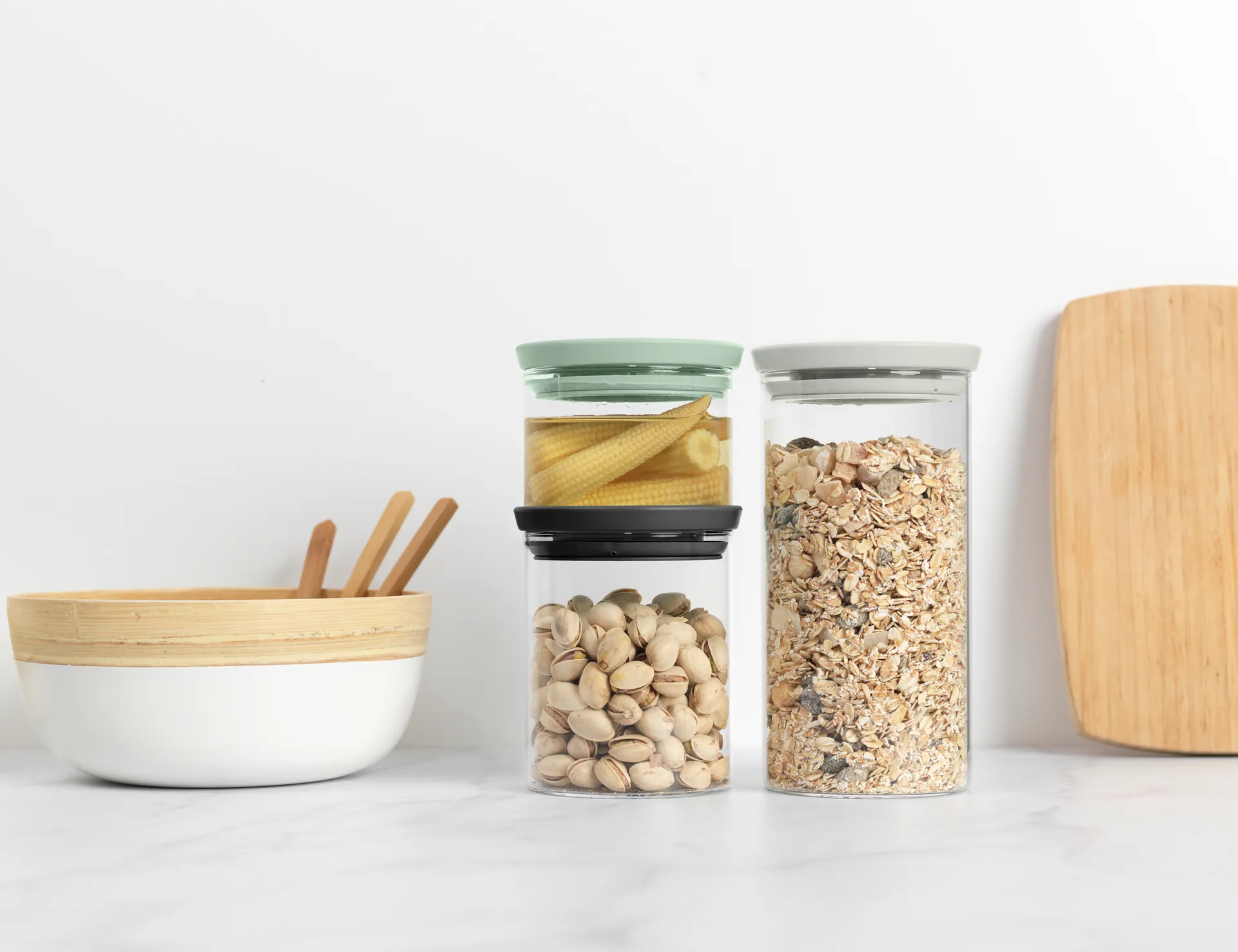 Brabantia glasburk 3-pack, Svart-grå-grön Brabantia