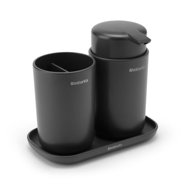 Läs mer om Brabantia Brabantia ReNew handfatsset 3 delar Mörkgrå