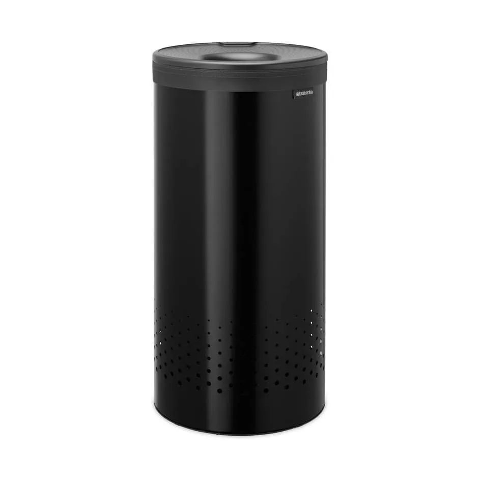 Brabantia tvättkorg plastlock 35 L, Mattsvartt Brabantia