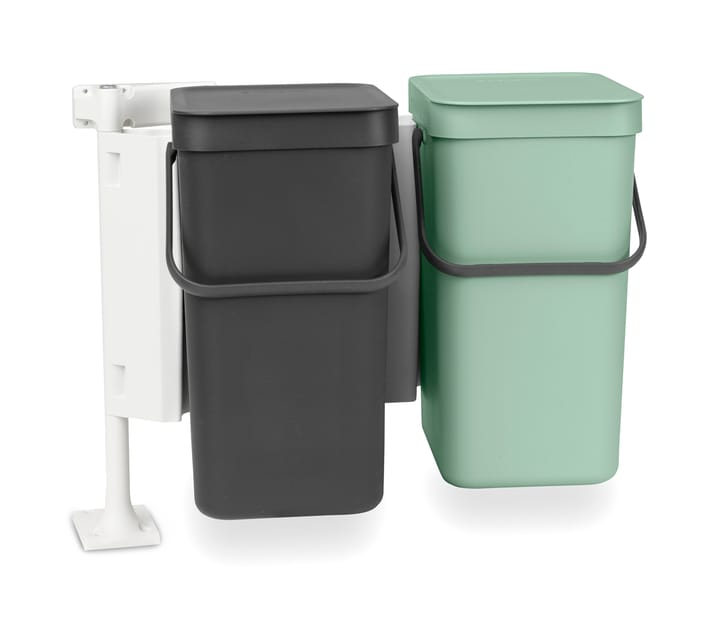 Inbyggnadssystem Sort & Go 2x12L, Mörkgrå & jade green Brabantia