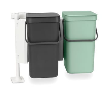 Brabantia Inbyggnadssystem Sort & Go 2x12L Mörkgrå & jade green