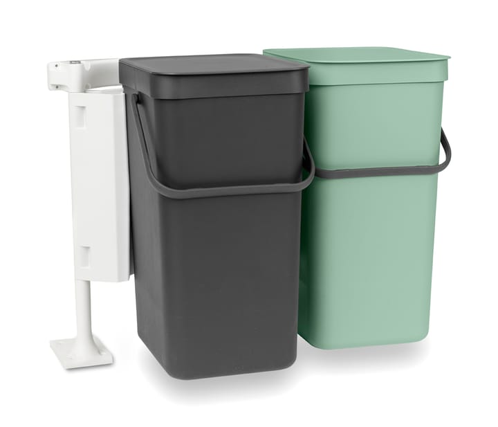 Inbyggnadssystem Sort & Go 2x16L - Mörkgrå & jade green - Brabantia