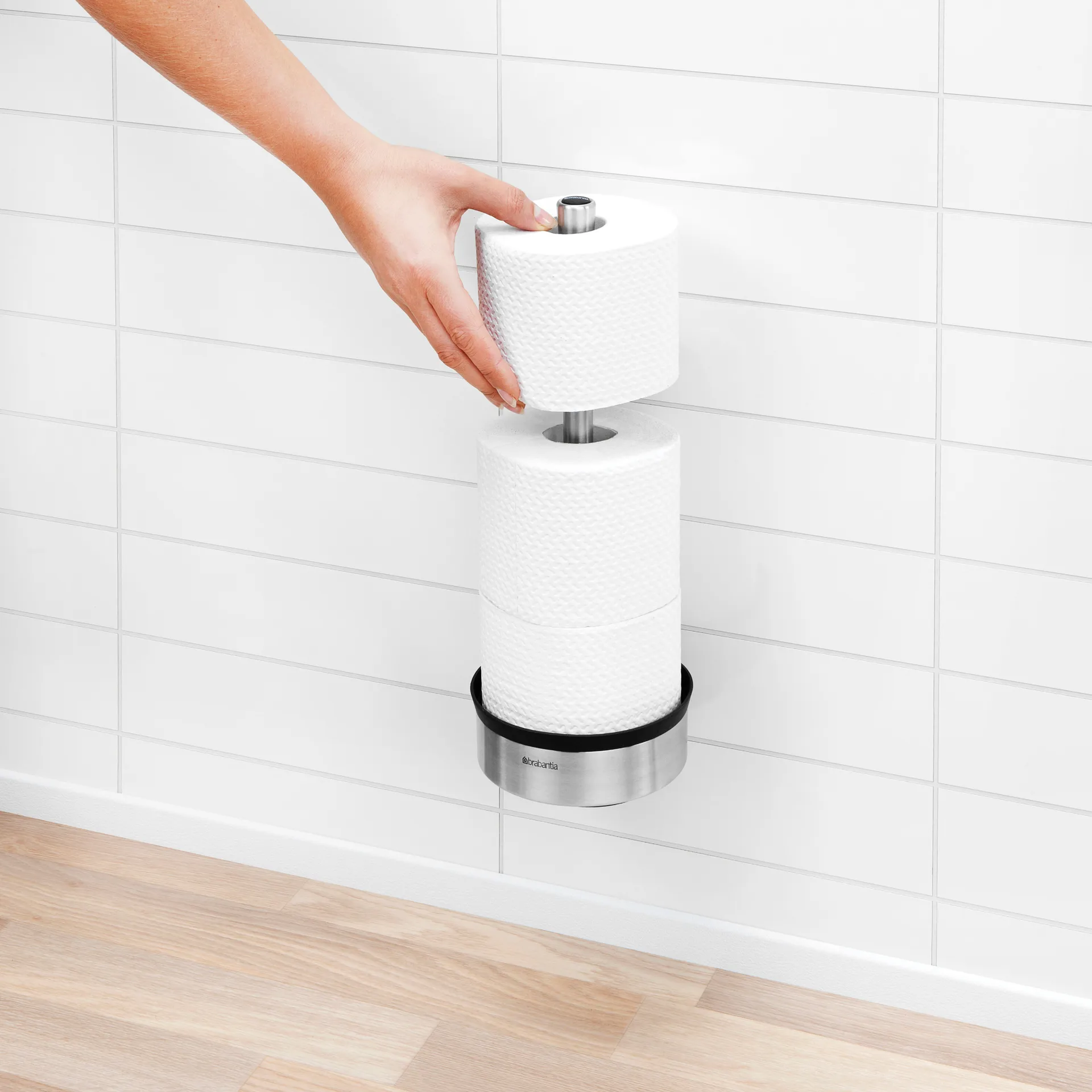 Profile toalettpappershållare för 3 rullar, matt steel Brabantia