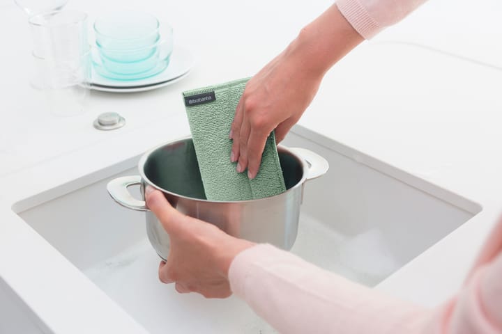 Sinkside rengöringssvamp mikrofiber 3-pack, Jade green Brabantia