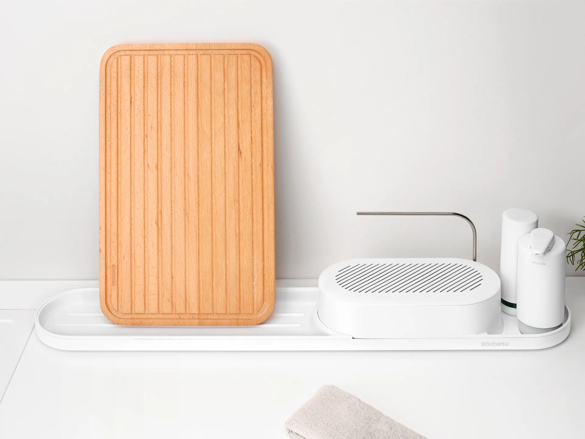 SinkStyle diskbänksorganiserare set 4 delar, Mineral Fresh White Brabantia