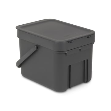 Produktfoto för Brabantia Sort & Go - Soptunna - fliplock - 6 L - handtag - grå