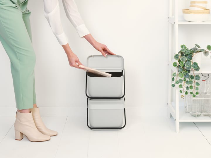 Sort & Go Stapelbar avfallshink 20 L, Ljusgrå Brabantia