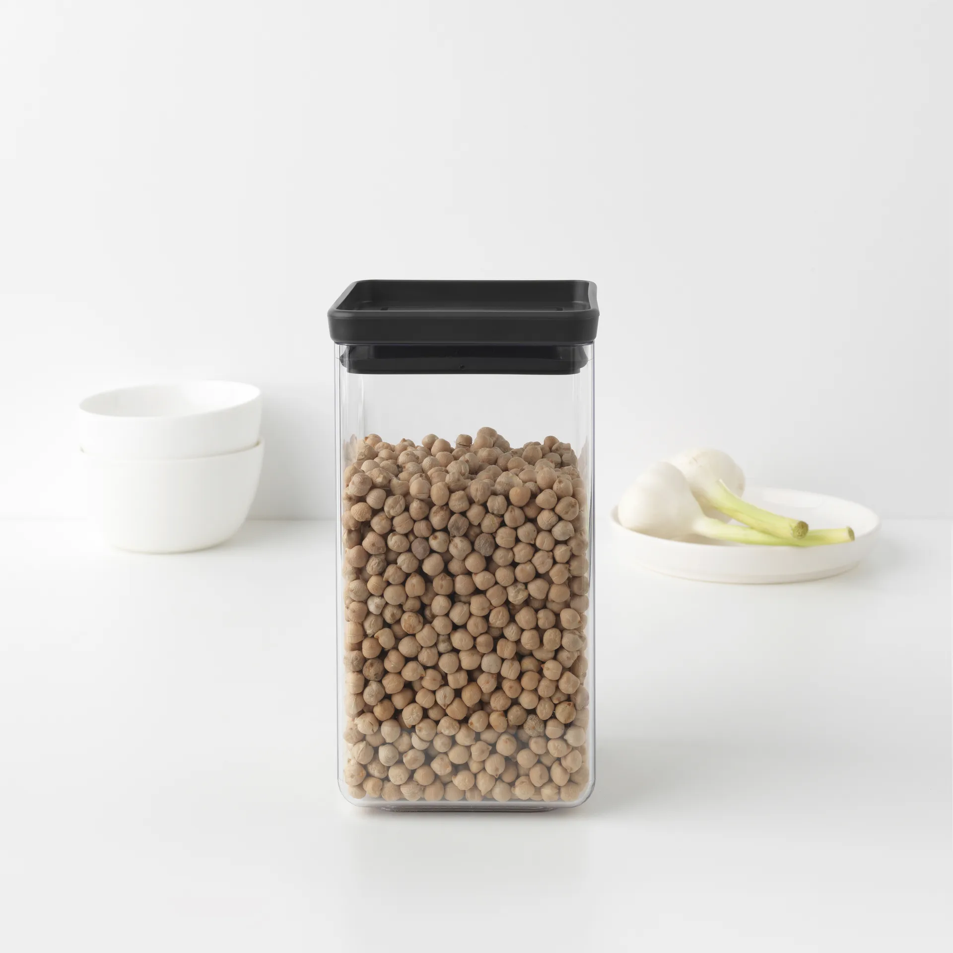 TASTY+ fyrkantig förvaringsburk 1,6 L, Mörkgrå Brabantia