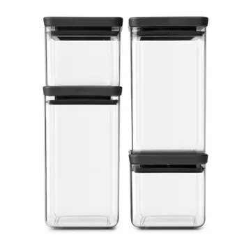 TASTY+ fyrkantig förvaringsburk set - Mörkgrå - Brabantia