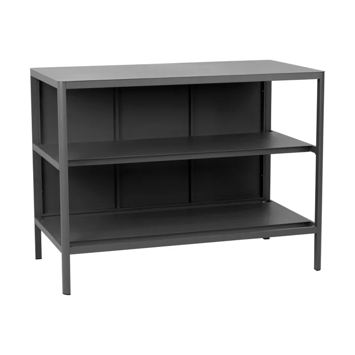 Kelia utekök bänk med hyllor - Antracit, 121x91x64 cm - Brafab