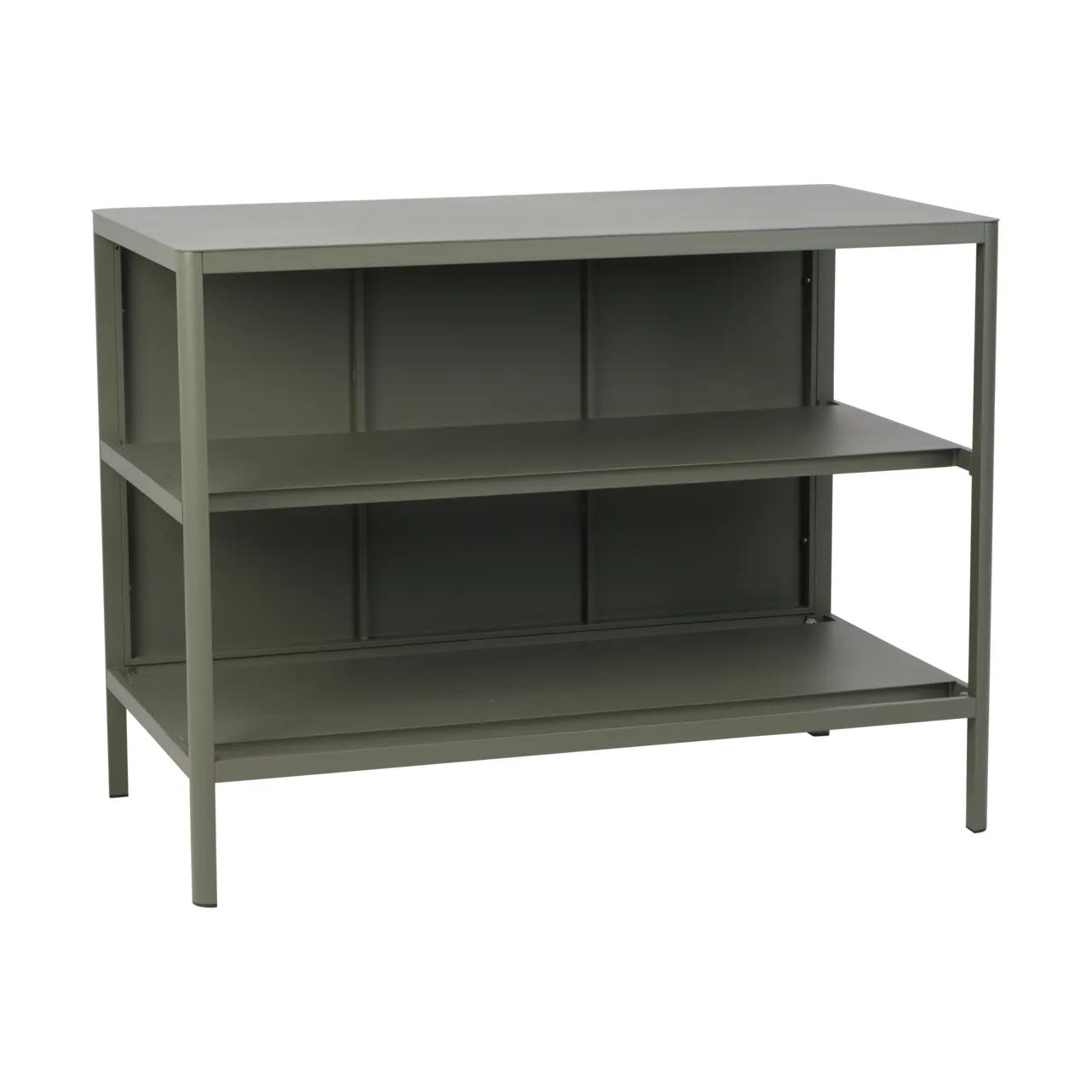 Kelia utekök bänk med hyllor, Nordic green, 121x91x64 cm Brafab