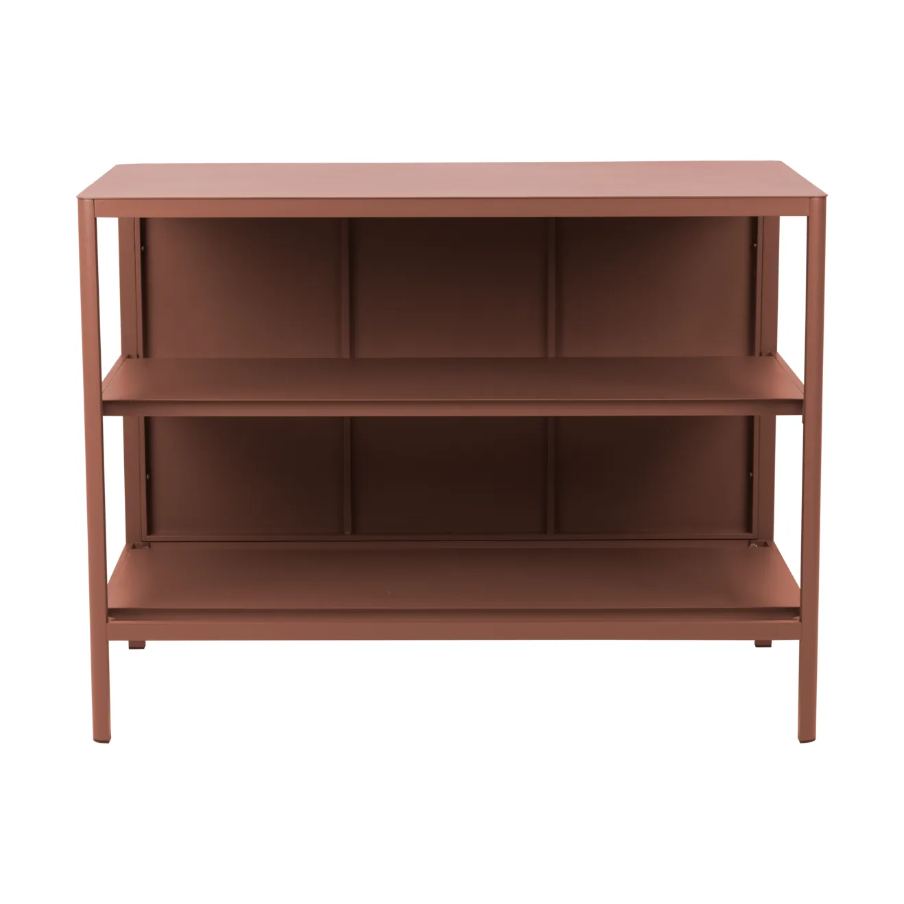 Kelia utekök bänk med hyllor, Zin red, 121x91x64 cm Brafab