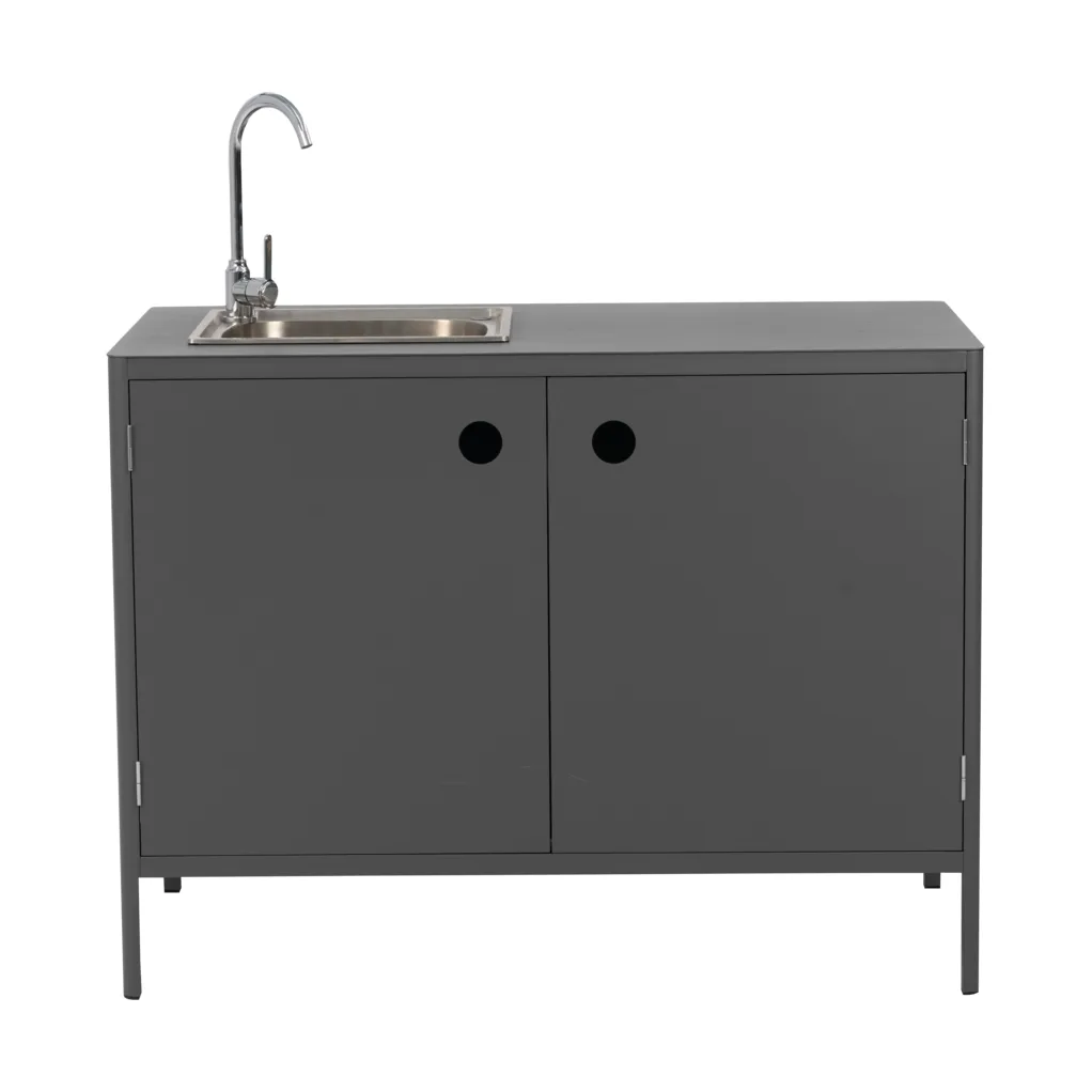 Kelia utekök bänkskåp med diskho, Antracit, 121x90x64 Brafab