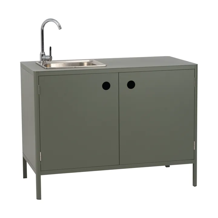 Kelia utekök bänkskåp med diskho - Nordic green, 121x90x64 - Brafab