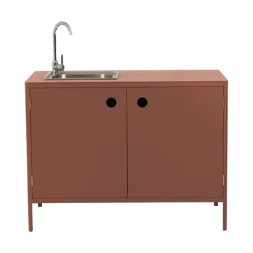 Kelia utekök bänkskåp med diskho - Zin red, 121x90x64 - Brafab