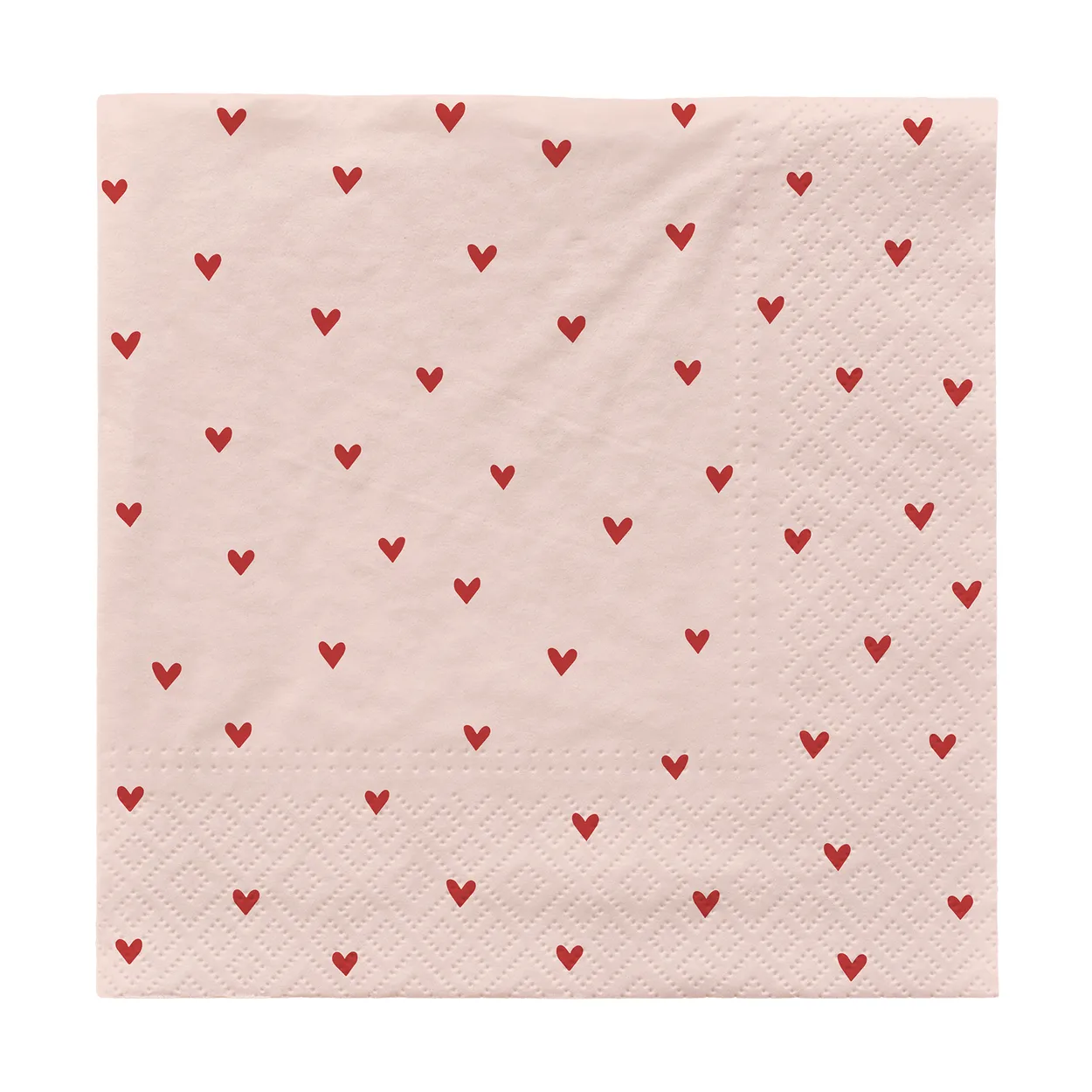 Broste Copenhagen Amor pappersservetter 33×33 cm 20-pack Soft pink-red