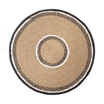 Läs mer om Broste Copenhagen Anina matta sjögräs Ø120 cm Natural-black