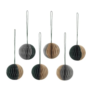Broste Copenhagen Ball julkula honeycomb Ø5 cm 6 delar Multi/green